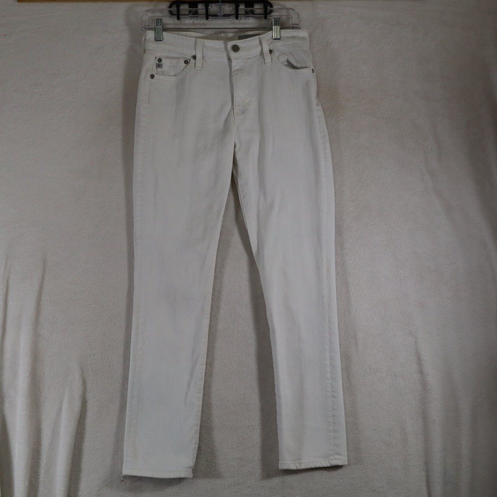 AG Adriano Goldschmied The Mari Women's 28R White High Rise Straight Jeans